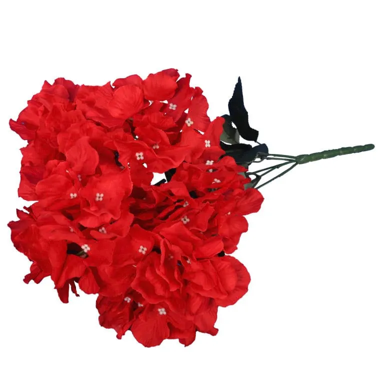 Czerwone Hortensje - Bukiet 5 Sztuk O Wysokości 45 cm