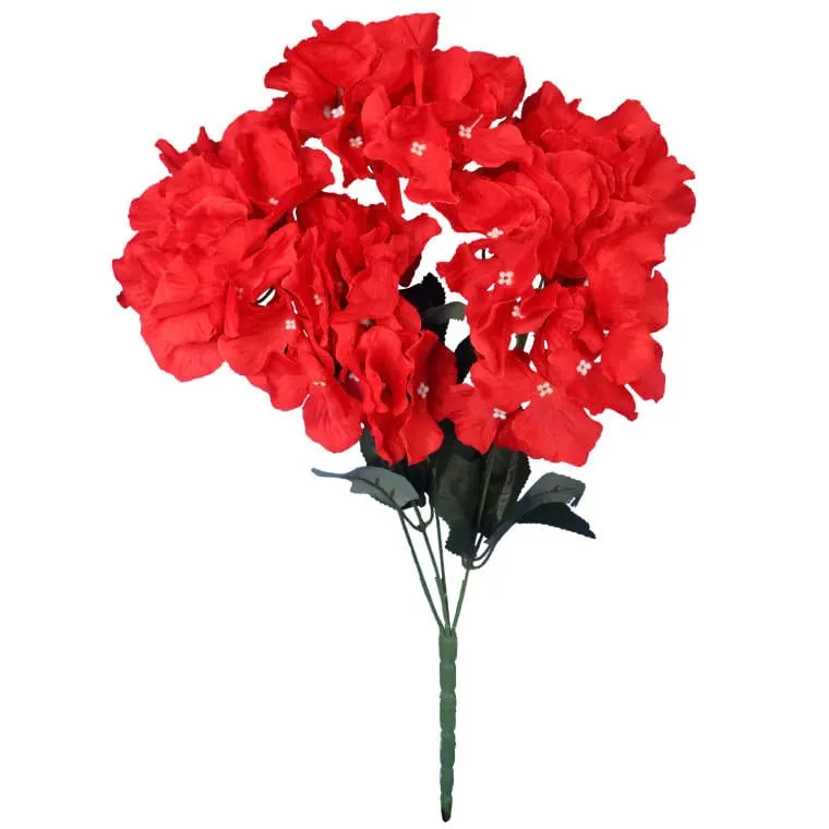 Czerwone Hortensje - Bukiet 5 Sztuk O Wysokości 45 cm
