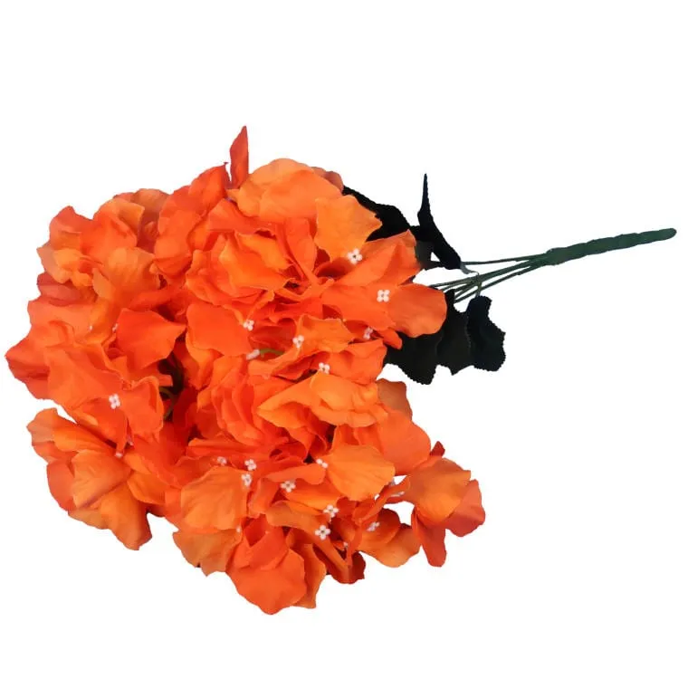 Pomarańczowe Hortensje - Bukiet 5 Sztuk O Wysokości 45 cm