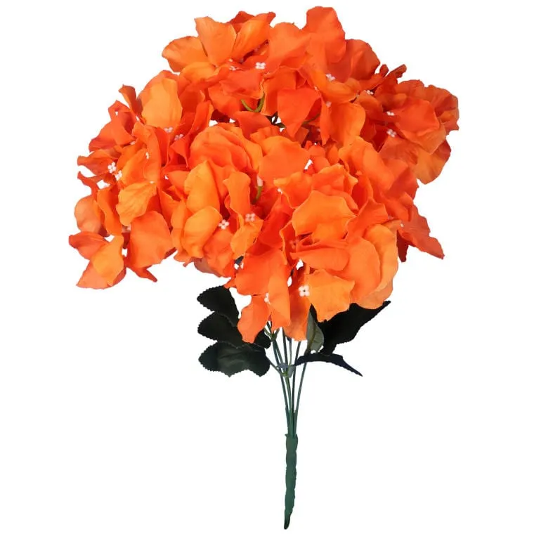 Pomarańczowe Hortensje - Bukiet 5 Sztuk O Wysokości 45 cm
