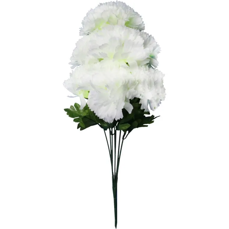 Biały Bukiet Sztucznych Chryzantem - 7 Szczegółowo Odwzorowanych Kwiatów O Wysokości 65 cm