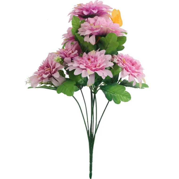 Bukiet Różowych Margaretek Z Dekoracyjnymi Motylkami - Kwiecista Dekoracja, 40 cm