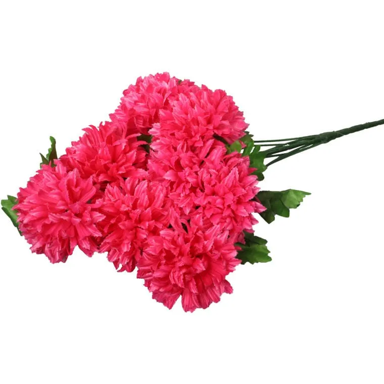 Bukiet Różowych Sztucznych Chryzantem - 9 Sztuk, Wysoka Jakość, Realistyczny Wygląd, Dekoracja Na Wszystkich Świętych, 58cm