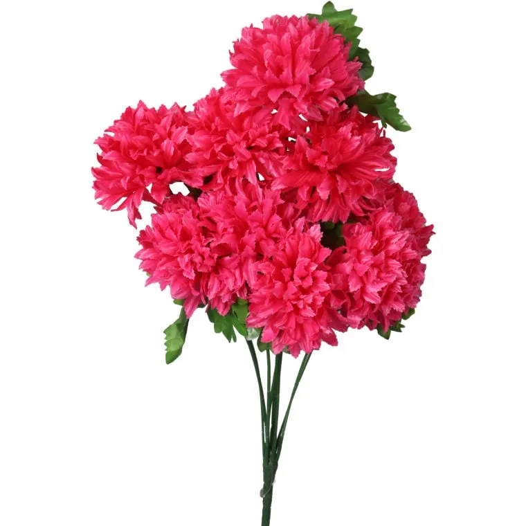 Bukiet Różowych Sztucznych Chryzantem - 9 Sztuk, Wysoka Jakość, Realistyczny Wygląd, Dekoracja Na Wszystkich Świętych, 58cm
