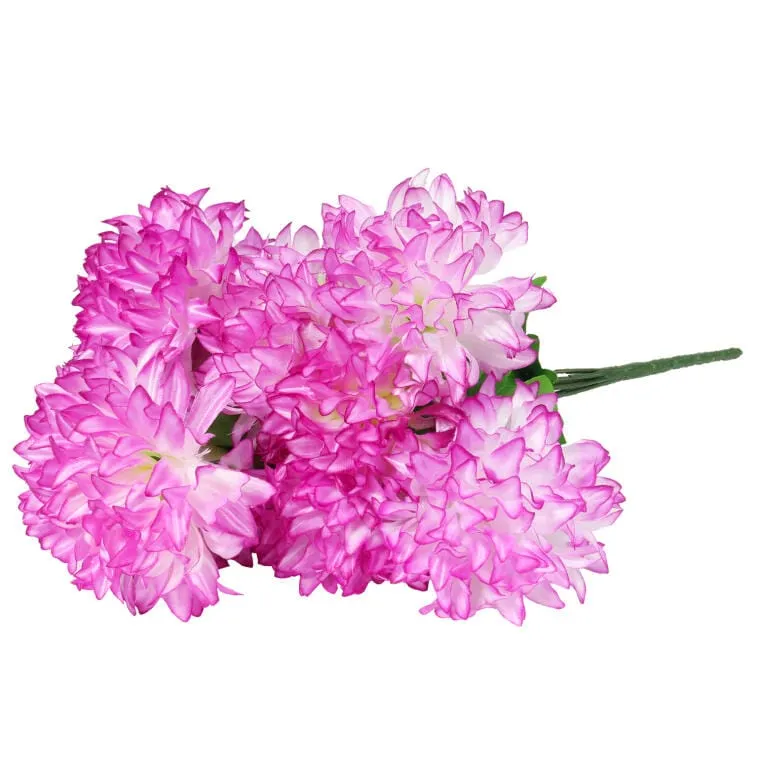 Sztuczny Bukiet Chryzantem W Odcieniu Jasno Fioletowym, 9 Sztuk, 58cm, Idealny Na Wszystkich Świętych