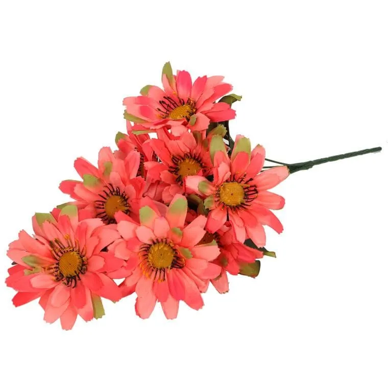 Bukiet Dekoracyjny Z 9 Sztucznych Gerber O Wysokości 46cm - Pomarańczowy