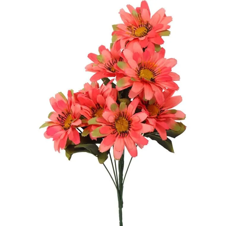 Bukiet Dekoracyjny Z 9 Sztucznych Gerber O Wysokości 46cm - Pomarańczowy