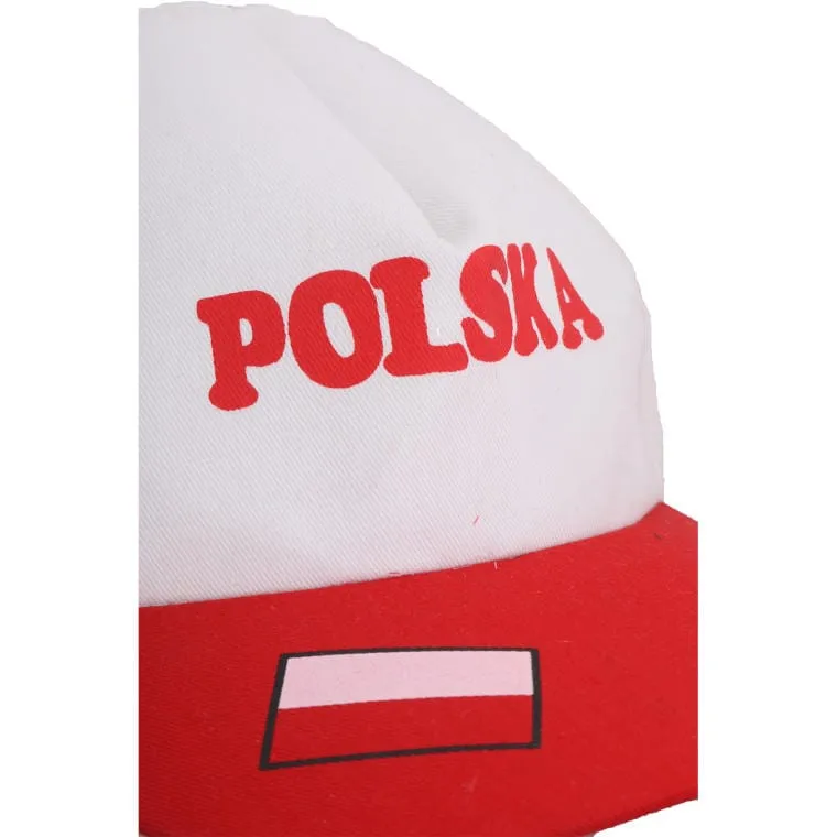 Czapka Kibica Polska Z Daszkiem W Barwach Narodowych