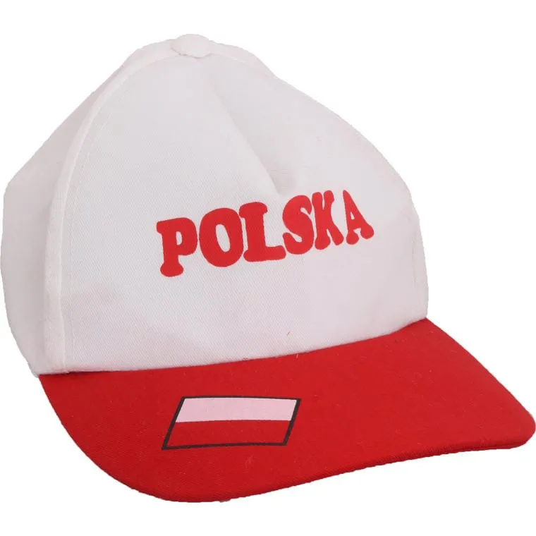Czapka Kibica Polska Z Daszkiem W Barwach Narodowych
