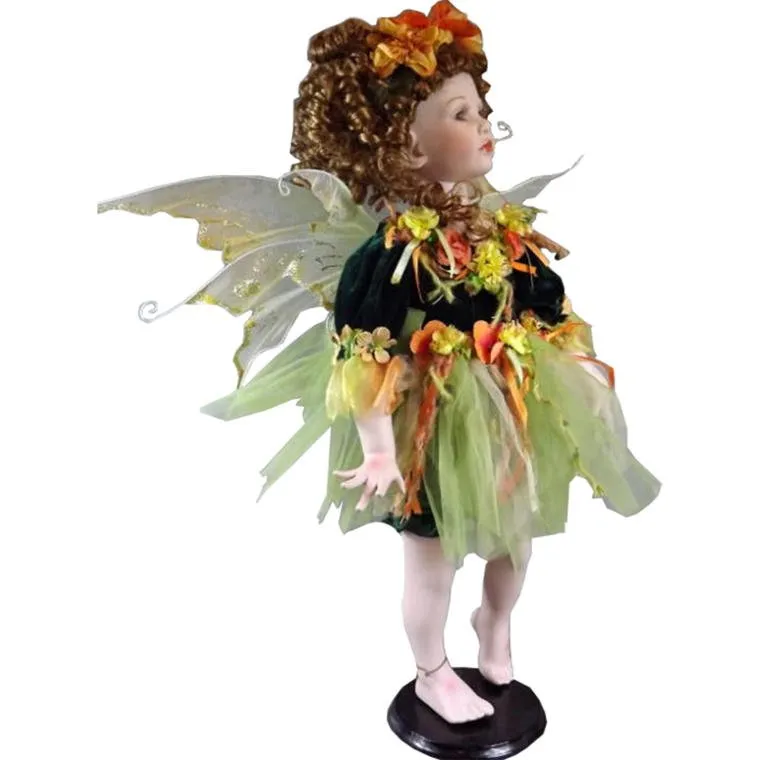 Ceramiczny Elf Ręcznie Malowany Wysokość 60 cm - Kolor Zielono-Rudy