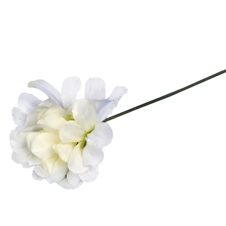 Chryzantema Sztuczna Pojedyncza 35 cm Do Dekoracji Miejsca Pamięci - Biała