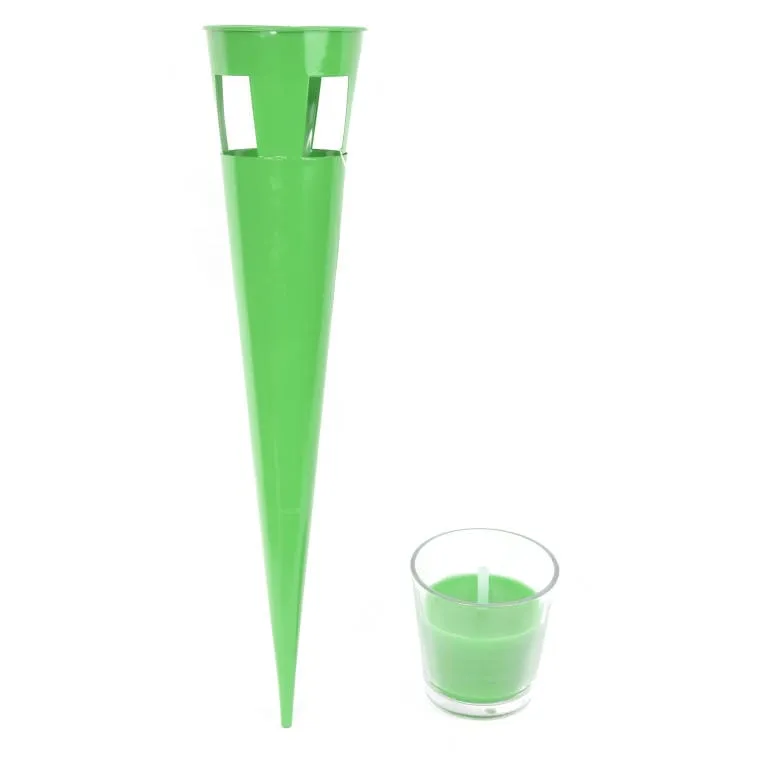 Pochodnia Zapachowa Z Citronellą - Metalowa, Zielona, 36cm, Do Użytku Na Zewnątrz