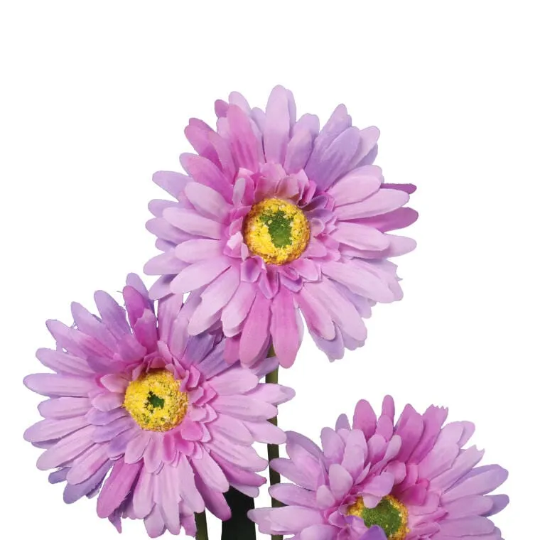 Sztuczna Gałązka Gerber 3 W Kolorze Wrzosowym, Realistyczna Dekoracja, 55cm