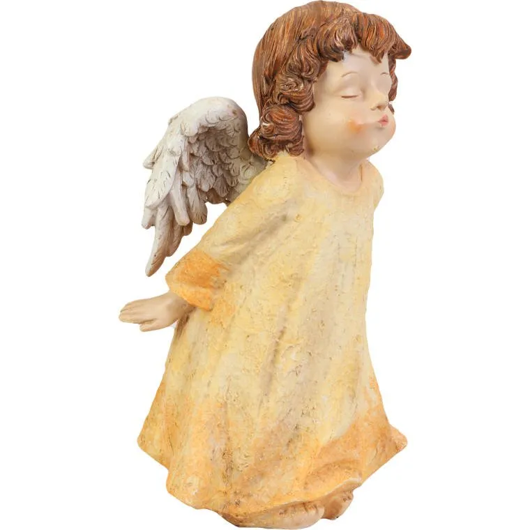 Figurka Anioła Strażnika W Kremowej Szacie - Dekoracja Do Domu I Na Pomnik 21 cm