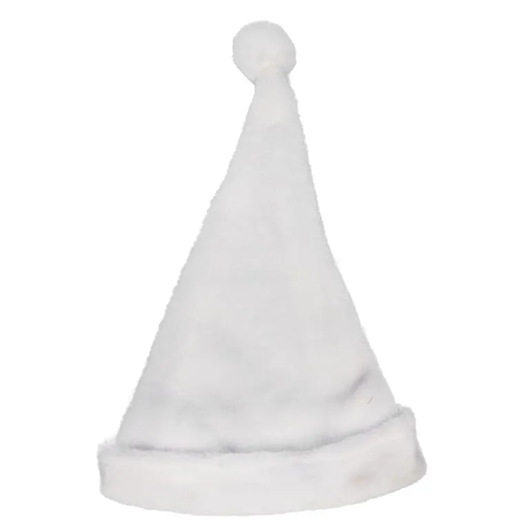 Czapka Mikołaja Welurowa, 40x30cm - Biała