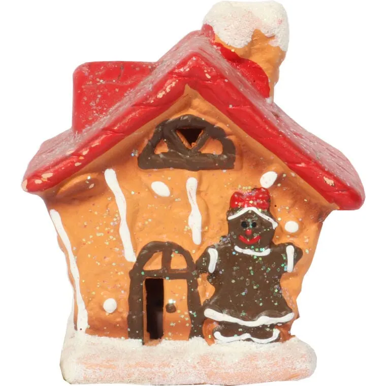 Ceramiczny Domek Z Piernika Ze Światłem LED - Świąteczna Dekoracja