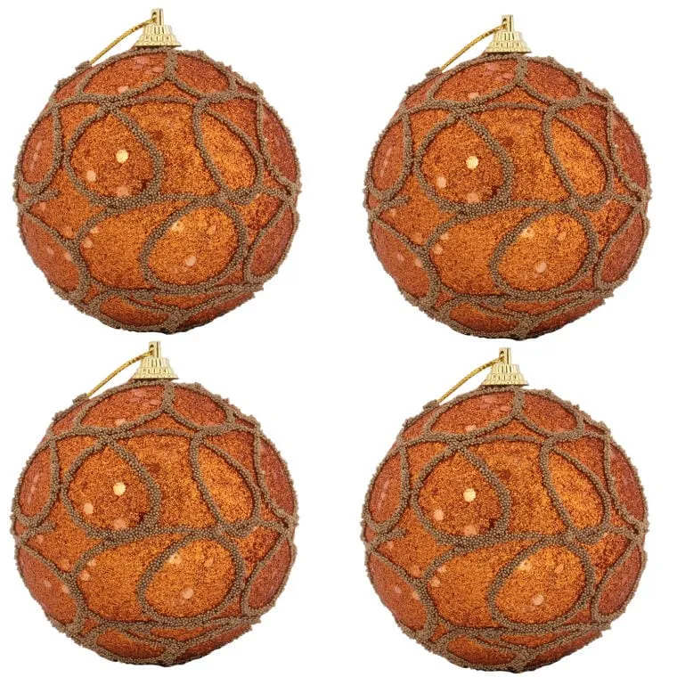 Kpl. 4 Bombek Styropianowych 6 cm - Pomarańczowe