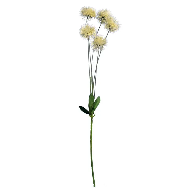 Gałązka Dekoracyjna Z 5 Sztucznymi Kwiatami Czosnku, Biała, 65 cm