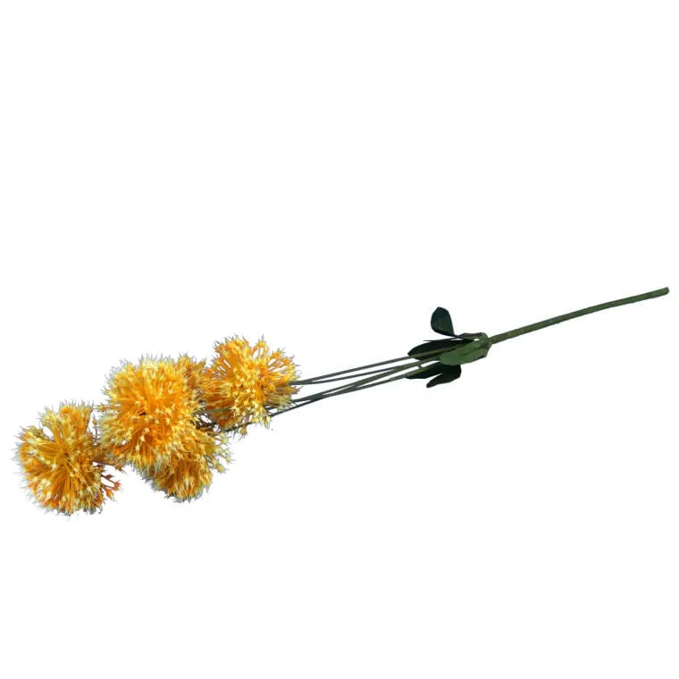 Żółty Sztuczny Kwiat Czosnku - Gałązka 5 Sztuk, Wysokość 65 cm