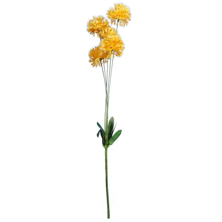 Żółty Sztuczny Kwiat Czosnku - Gałązka 5 Sztuk, Wysokość 65 cm