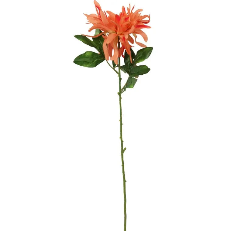 Pomarańczowa Dalia Sztuczna - Pojedyncza Gałązka O Wysokości 70 cm