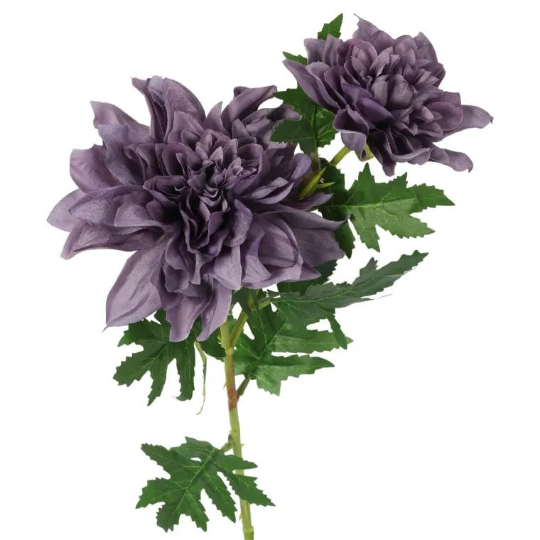 Sztuczna Gałązka Z Dwoma Fioletowymi Daliami - Dekoracja Wysokiej Jakości, 66cm