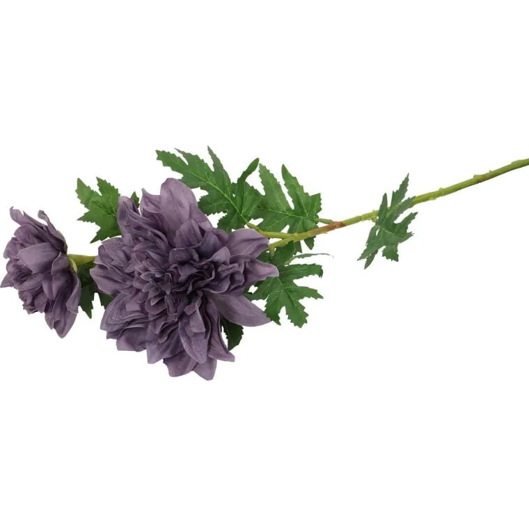 Sztuczna Gałązka Z Dwoma Fioletowymi Daliami - Dekoracja Wysokiej Jakości, 66cm
