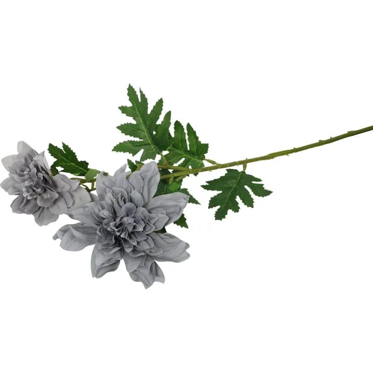 Sztuczna Gałązka Z Dwoma Daliami Szarymi - Dekoracja O Naturalnym Wyglądzie, 66 cm