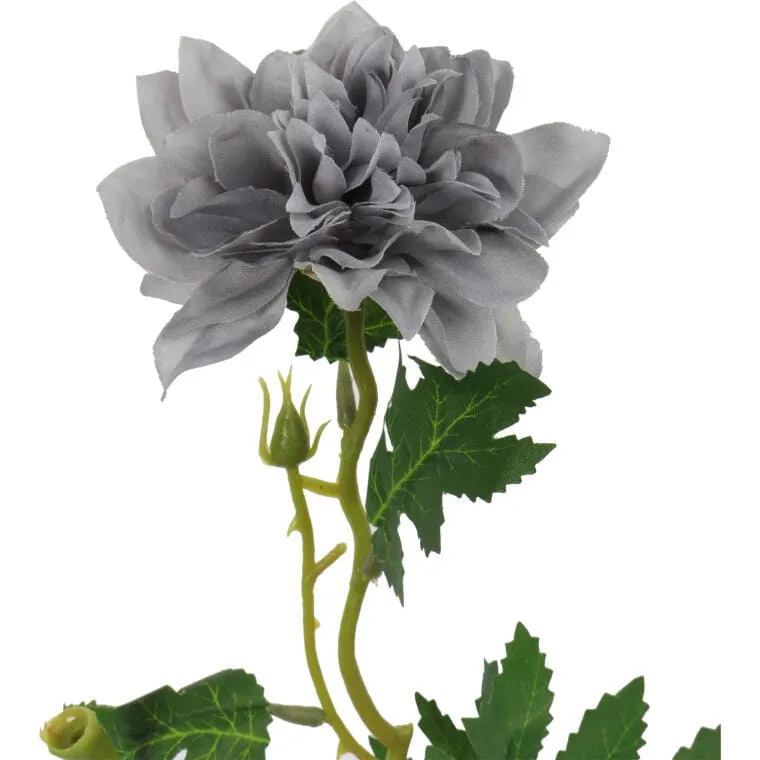 Sztuczna Gałązka Z Dwoma Daliami Szarymi - Dekoracja O Naturalnym Wyglądzie, 66 cm
