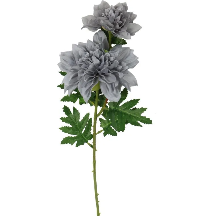 Sztuczna Gałązka Z Dwoma Daliami Szarymi - Dekoracja O Naturalnym Wyglądzie, 66 cm
