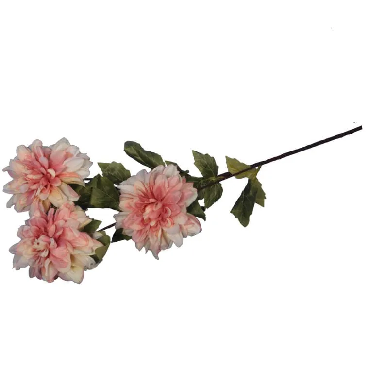 Dekoracyjna Gałązka Z Trzema Daliami W Jasnoróżowym Kolorze - 80 cm