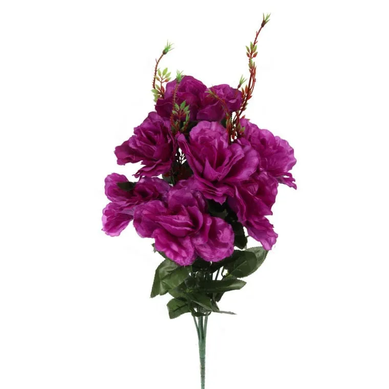 Bukiet 7 Róż Kwiat Sztuczny 70 cm - Fioletowe
