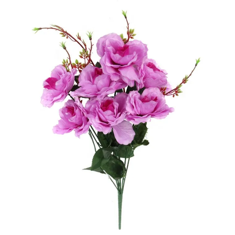 Bukiet 7 Róż Kwiat Sztuczny Wrzosowe 70 cm