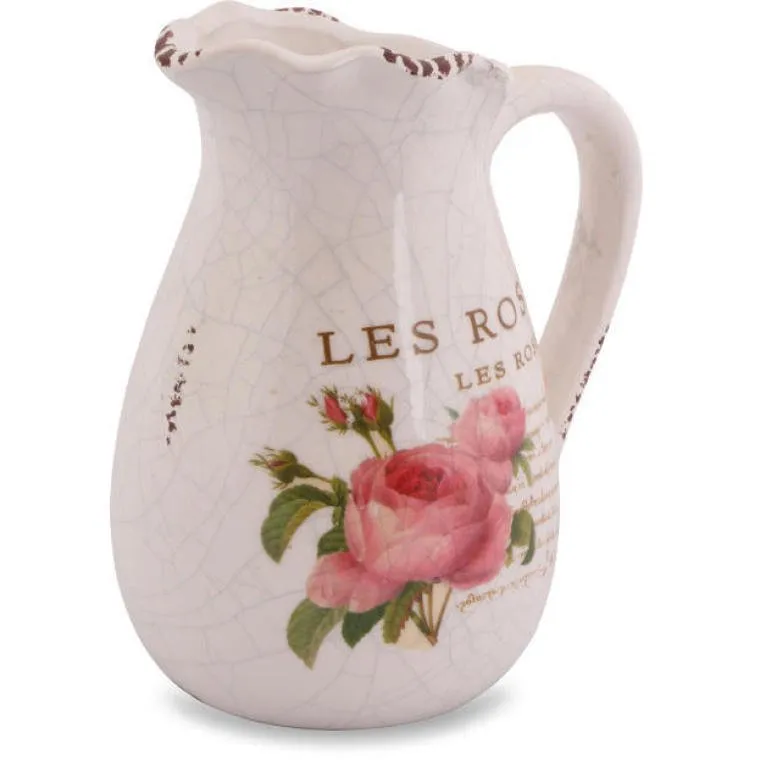 Dzbanek Ceramiczny Rose Vintage 13 cm W Stylu Shabby Chic