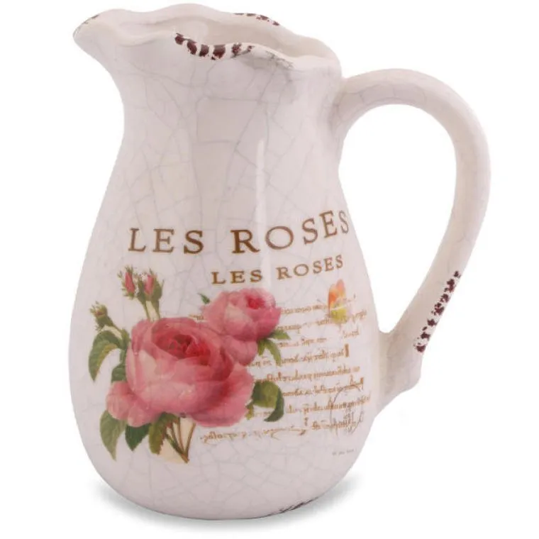 Dzbanek Ceramiczny Rose Vintage 13 cm W Stylu Shabby Chic