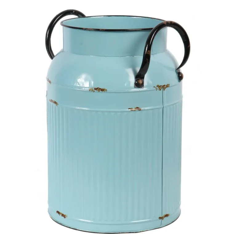 Metalowa Kanka Vintage Z Efektem Postarzania 27x18x13 cm - Miętowa