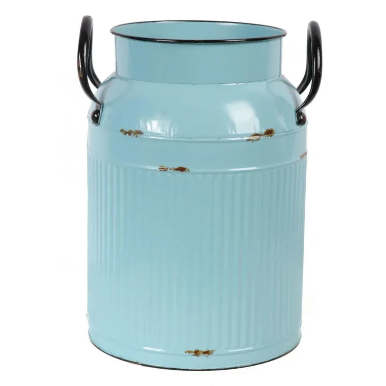 Metalowa Kanka Vintage Z Efektem Postarzania 27x18x13 cm - Miętowa