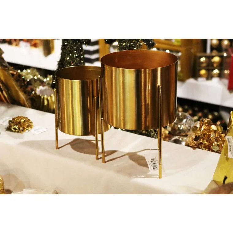Osłonka Metalowa Na Trzech Nóżkach 17 cm - Złota