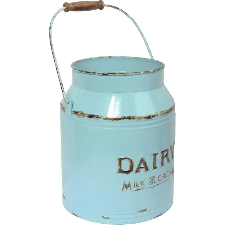 Dekoracyjna Metalowa Kanka Vintage W Kolorze Miętowym 43x18x23 cm