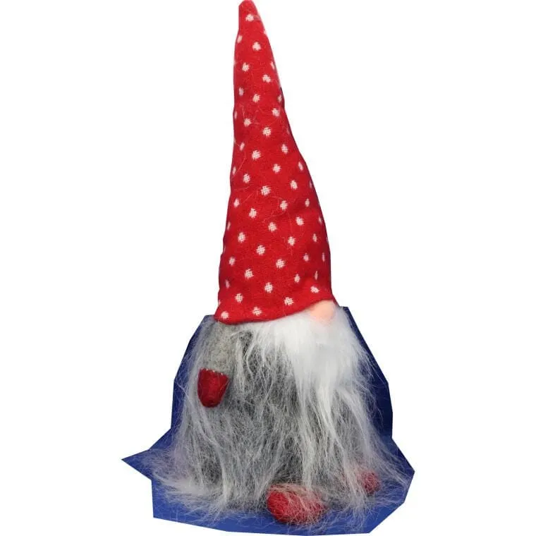 Figurka Krasnala Skrzat W Czapie 30 cm - Szary