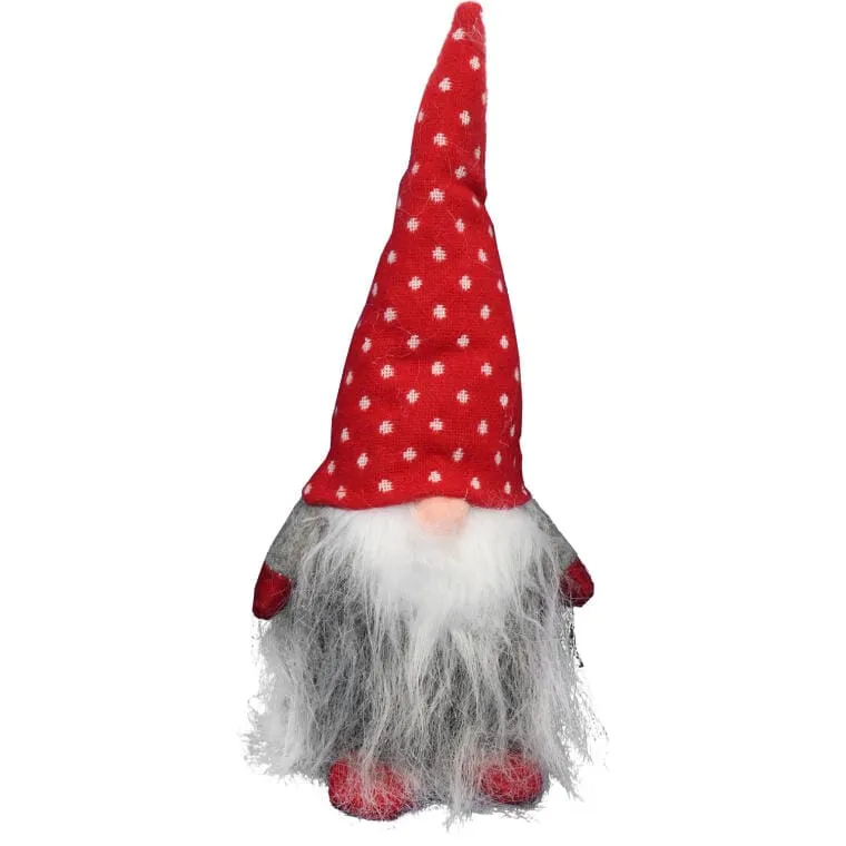 Figurka Krasnala Skrzat W Czapie 30 cm - Szary