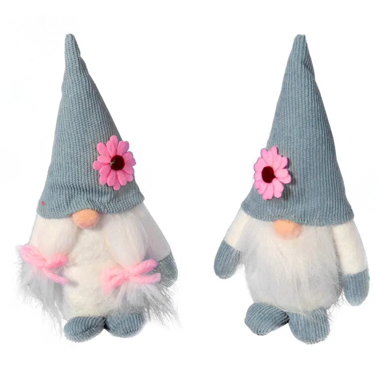 Niebieski Skrzat Wiosenny Z Brodą 17 cm - Dekoracja Wielkanocna