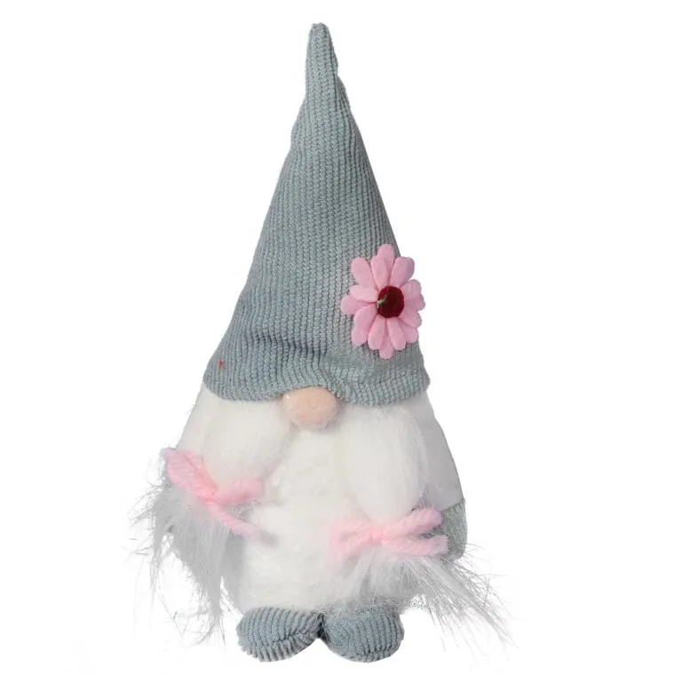 Wiosenny Skrzat Z Warkoczykami I Niebieską Czapeczką - Dekoracja Wielkanocna, 17 cm