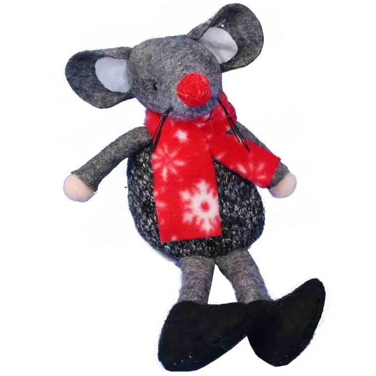 Ozdoba Bożonarodzeniowa Figurka MYSZKA Ze Zwisającymi Nogami 22 cm