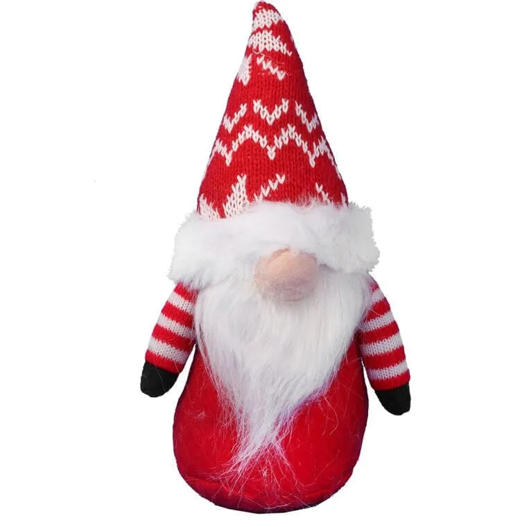 Skrzat Bożonarodzeniowy Z Brodą 20 cm - Czerwony