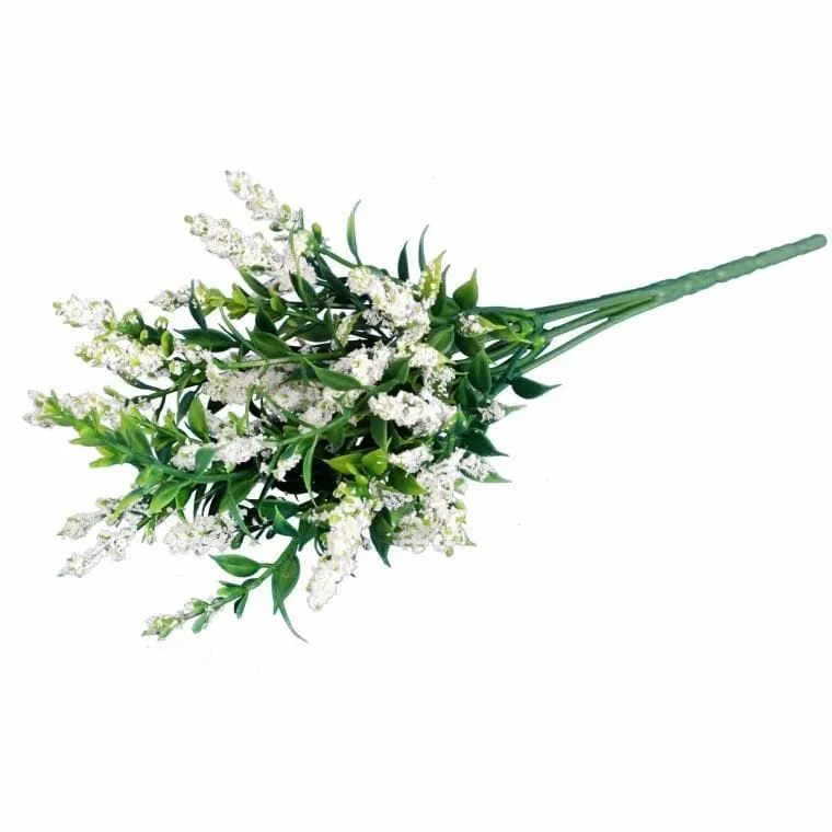 Bukiet 5 Gałązek Tawułki 28 cm Kolor - Biały