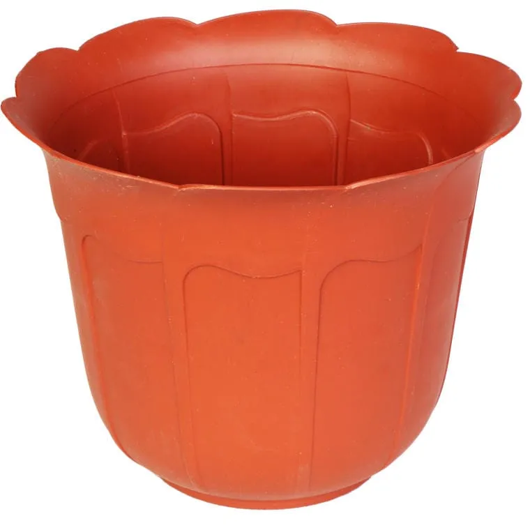 Doniczka Ogrodowa Kształt Kwiatu 18cm - Kolor Ceglany