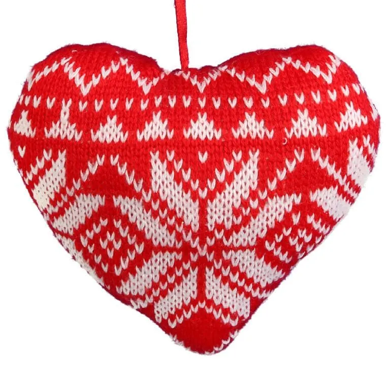 Ozdoba Bożonarodzeniowa Zawieszka Wełniana SERCE 12 cm