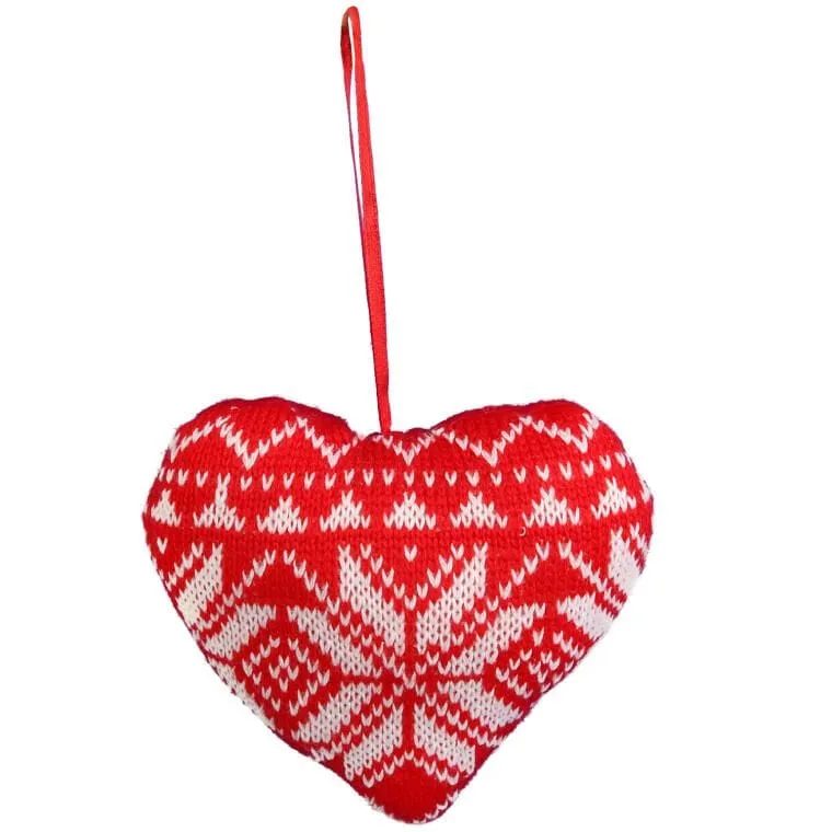 Ozdoba Bożonarodzeniowa Zawieszka Wełniana SERCE 12 cm