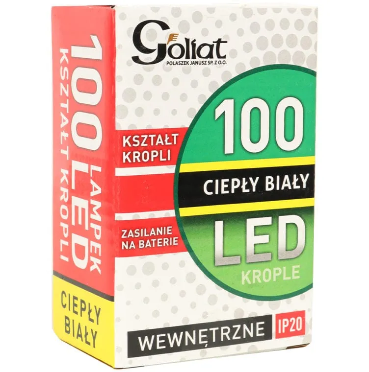 Girlanda Świąteczna Z 100 LED Łezkami, Na Baterie, Energooszczędna, Na Drucie Do Formowania - Biały